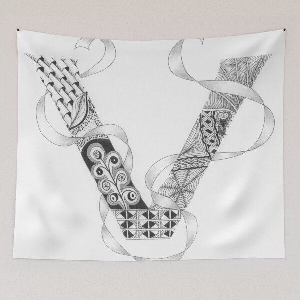 Item preview, Zentangle®-Inspired Art - Tangled Alphabet - V designed and sold by Laurel Storey, CZT.