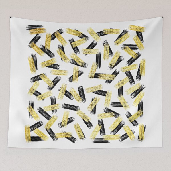 Item preview, Elegant Black and Gold Brushstroke Pattern designed and sold by Blkstrawberry.