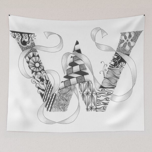 Item preview, Zentangle®-Inspired Art - Tangled Alphabet - W designed and sold by Laurel Storey, CZT.