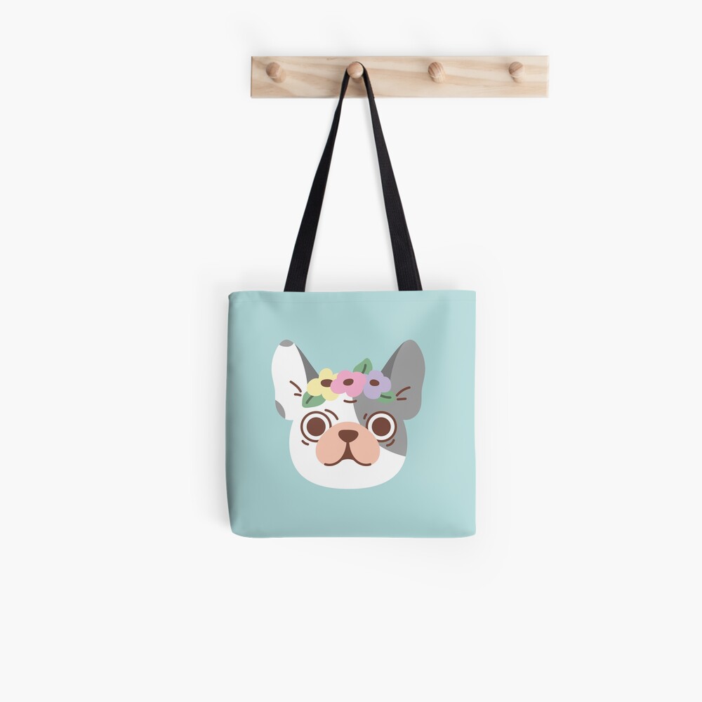 French Bulldog and Flowers Tote Bag