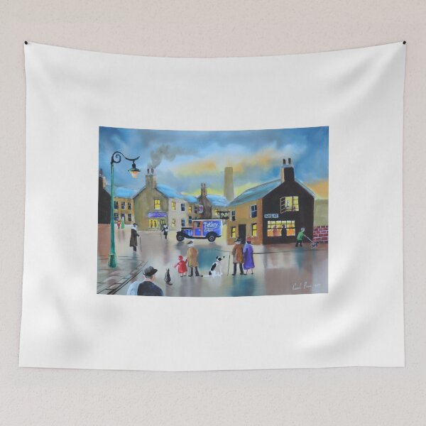 Item preview, Vintage Tetley tea van street scene painting designed and sold by GORDON BRUCE ART.