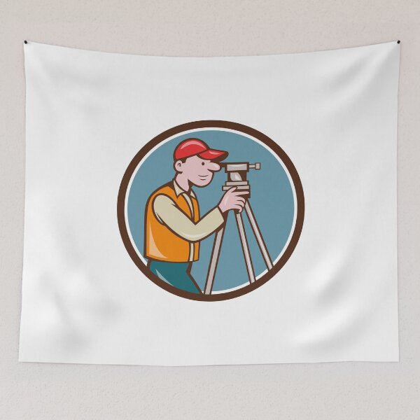 Item preview, Surveyor Geodetic Engineer Theodolite Circle Cartoon designed and sold by patrimonio.