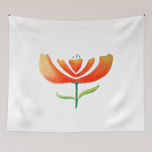 Item preview, Abstract orange flower on white designed and sold by JoAnnFineArt.