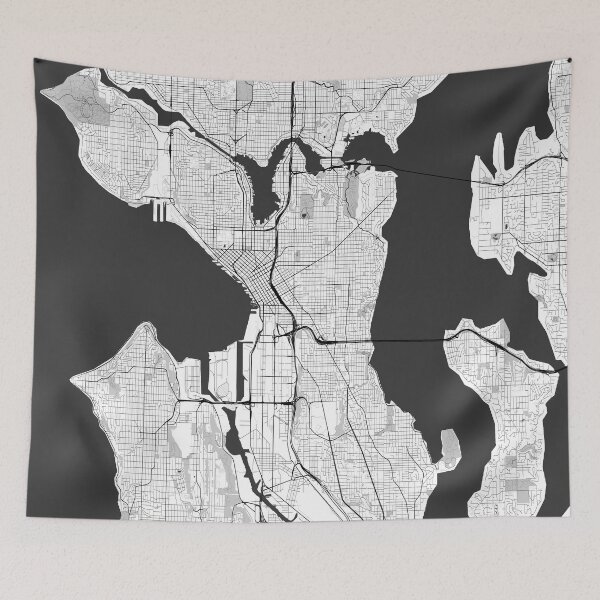Item preview, Seattle Map Gray designed and sold by HubertRoguski.