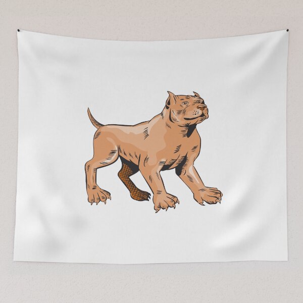 Item preview, Pitbull Dog Mongrel Standing Etching designed and sold by patrimonio.