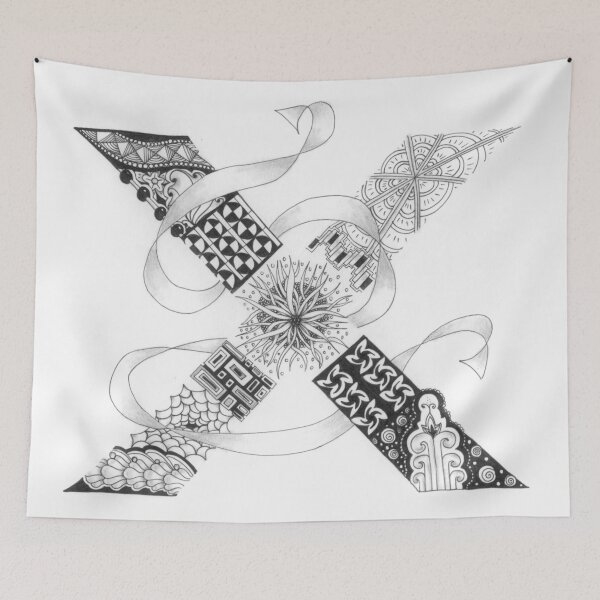 Item preview, Zentangle®-Inspired Art - Tangled Alphabet - X designed and sold by Laurel Storey, CZT.
