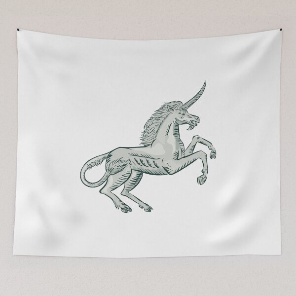 Item preview, Unicorn Horse Prancing Side Etching designed and sold by patrimonio.