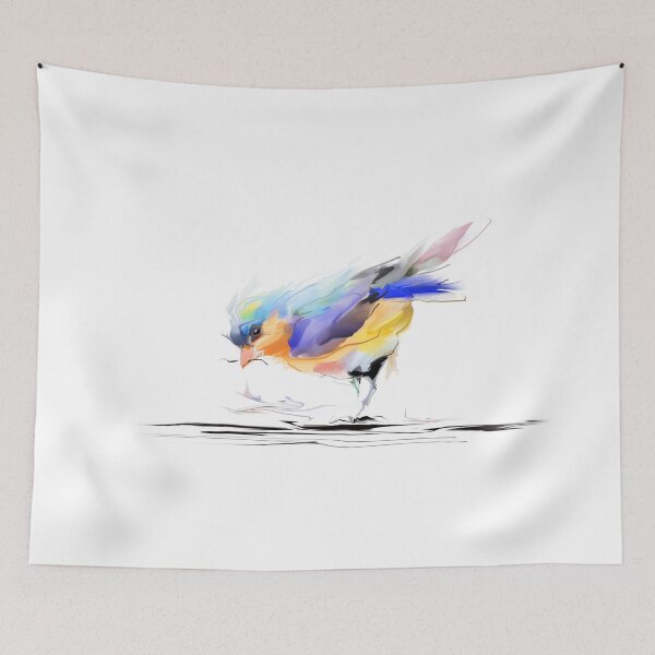 Item preview, Watercolor drawing of cute bird designed and sold by Teni.