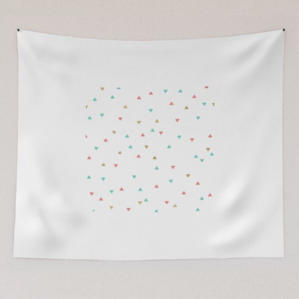 Item preview, Mint Coral Gold Glitter Triangle Scatter designed and sold by H. Doucette Studio.