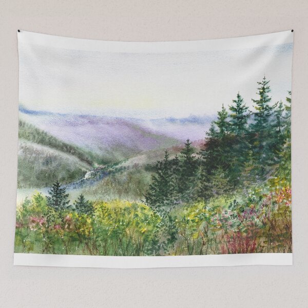 Item preview, Landscape With Mountains Redwood And Creek designed and sold by Irina Sztukowski.