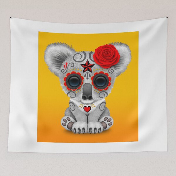 Item preview, Red Day of the Dead Sugar Skull Baby Koala designed and sold by JeffBartels.