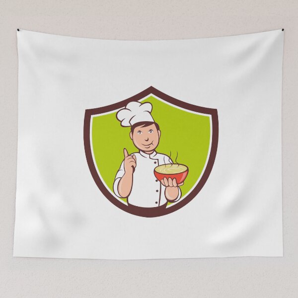 Item preview, Chef Cook Bowl Pointing Crest Cartoon designed and sold by patrimonio.