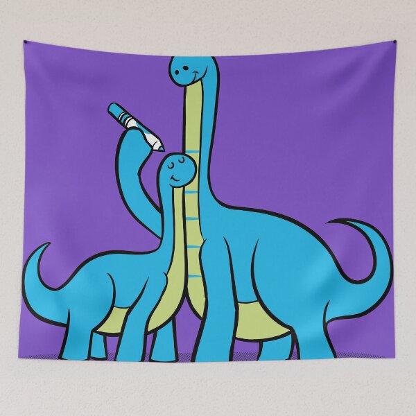 Aperçu de l'œuvre Dinosaur Growth Chart (Blue Dinos) créée et vendue par RyanAstle.