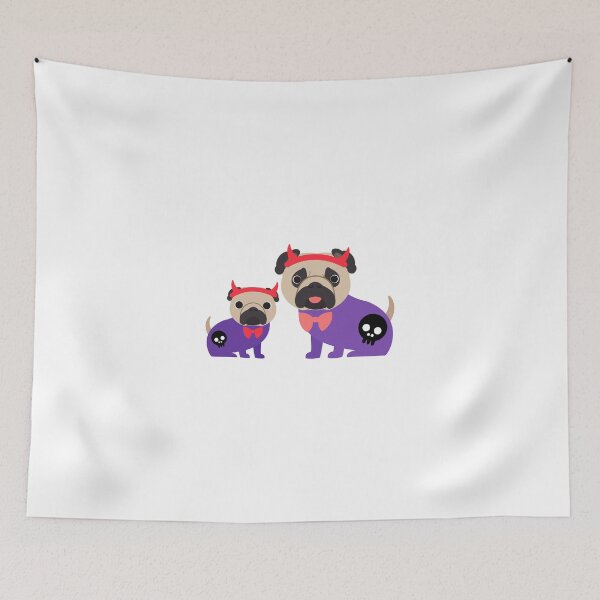 Item preview, Funny Halloween Devil Pugs designed and sold by pugmom4.