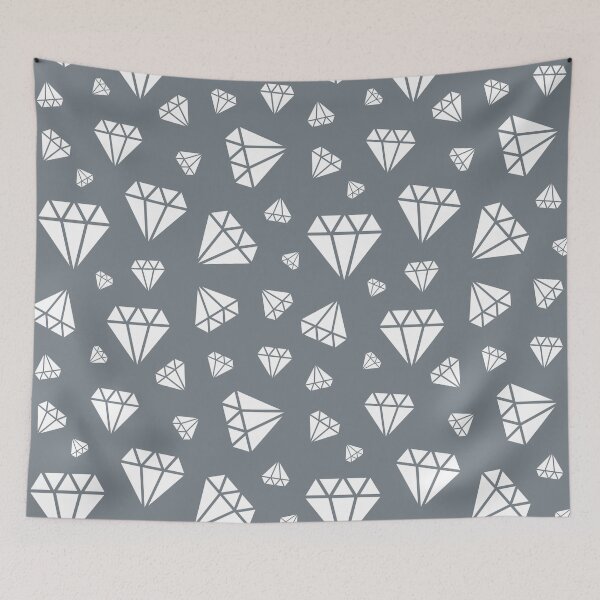 Item preview, Cool Grey Faceted Diamonds Pattern designed and sold by ImageNugget.