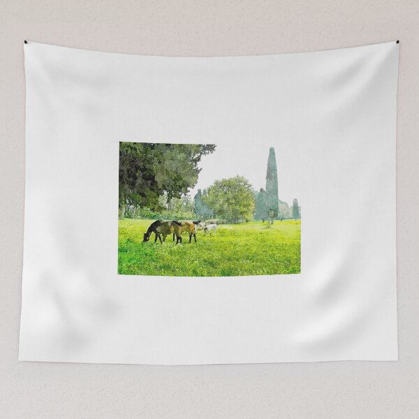 Item preview, Grazing horses and cows designed and sold by Giuseppe Cocco.