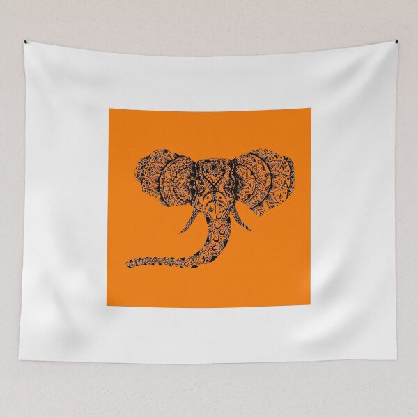 Item preview, Orange Elephant Mandala designed and sold by inklingsbyellie.