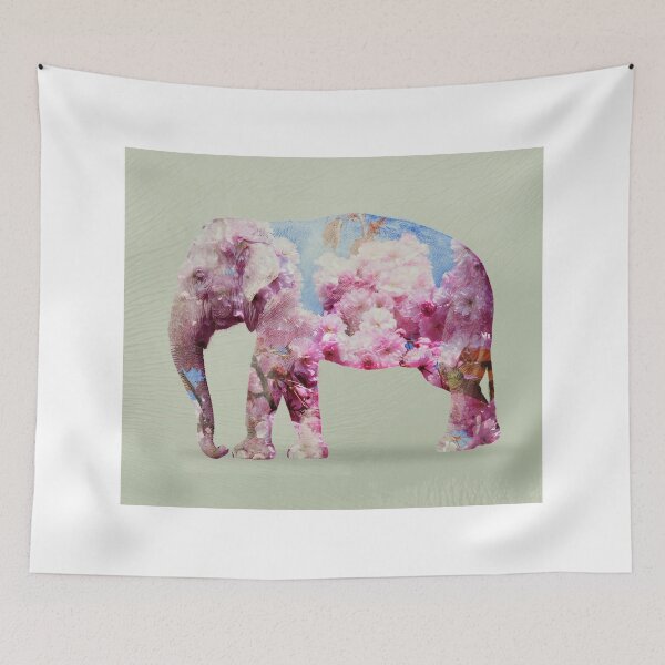 Item preview, cherry blossom elephant designed and sold by Vin  Zzep.