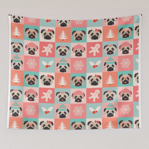 Item preview, Christmas Pugs - Pastel  designed and sold by pugmom4.