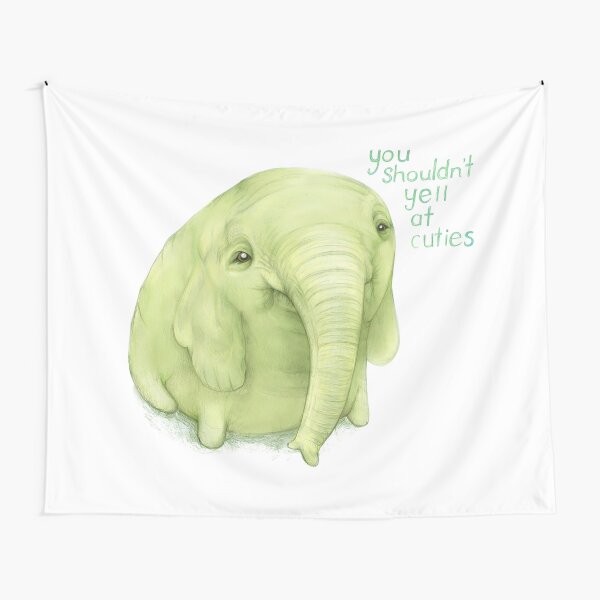 Tree Trunks quote: You shouldn't yell at cuties Tapestry