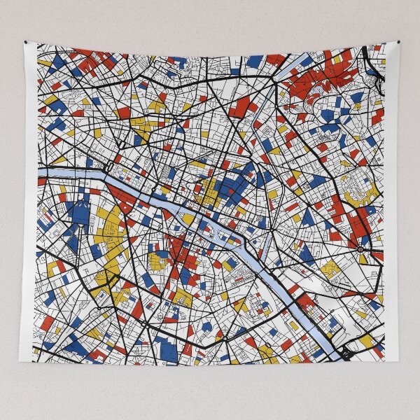 Item preview, Paris Mondrian map designed and sold by mondrianmaps.