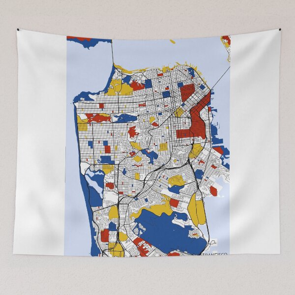 Item preview, San Francisco Mondrian map designed and sold by mondrianmaps.