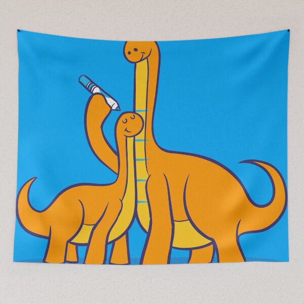 Aperçu de l'œuvre Dinosaur Growth Chart (Orange Dinos) créée et vendue par RyanAstle.