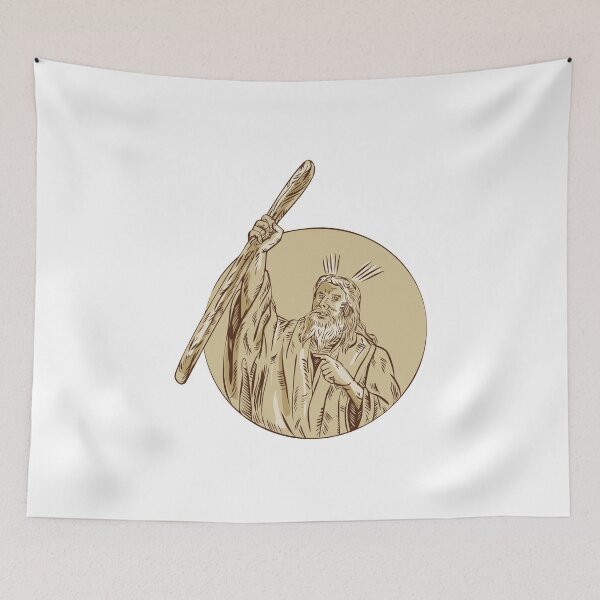 Item preview, Moses Raising Staff Circle Etching designed and sold by patrimonio.