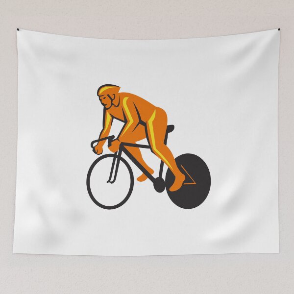 Aperçu de l'œuvre Cyclist Riding Cycling Racing Retro créée et vendue par patrimonio.