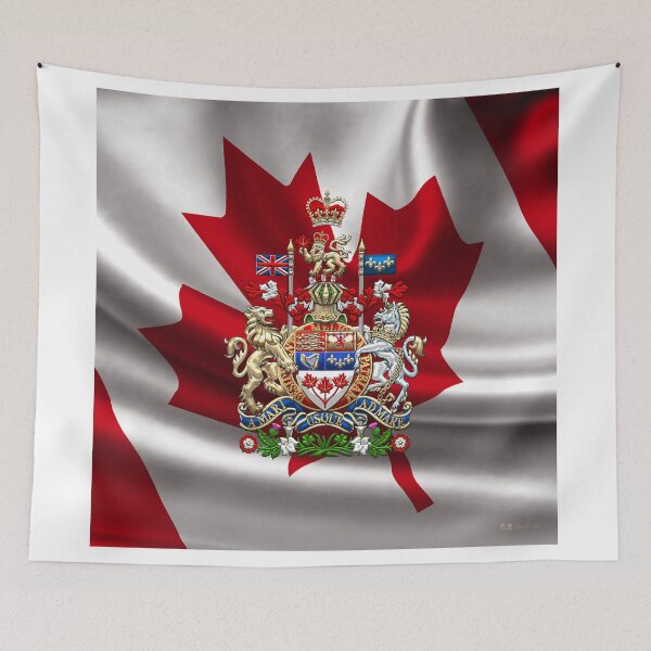 Item preview, Canada Coat of Arms over Canadian Flag designed and sold by Serge Averbukh Art Studio.