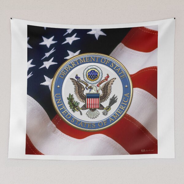 Item preview, U.S. Department of State - DoS Emblem over American Flag designed and sold by Serge Averbukh Art Studio.