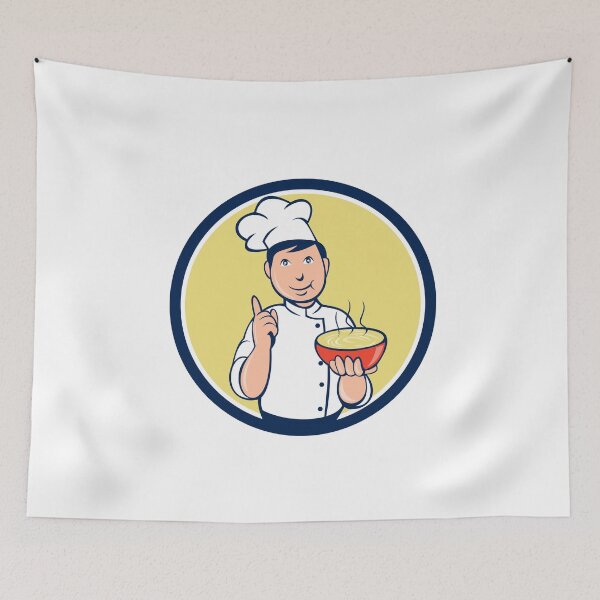 Item preview, Chef Cook Bowl Pointing Circle Cartoon designed and sold by patrimonio.