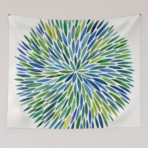 Item preview, Watercolor Burst – Blue & Green designed and sold by Cat Coquillette.