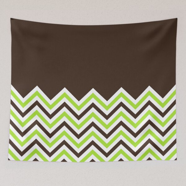 Item preview, Chocolate & Lime Green ZigZag  Chevrons designed and sold by ImageNugget.