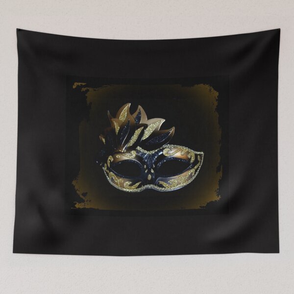 Item preview, Black and Gold Mask designed and sold by WhiteOak Art Designs.