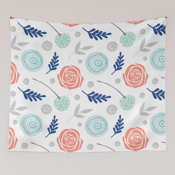 Item preview, Blue coral grey floral designed and sold by dreamingmind.