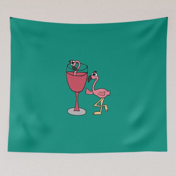 Item preview, Pink flamingo in blush wine glass geek funny nerd designed and sold by jekonu.