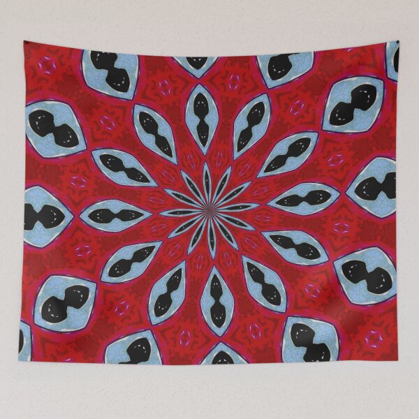 Item preview, Patterned Kaleidoscope in Red and Light Blue designed and sold by Sarah Curtiss.
