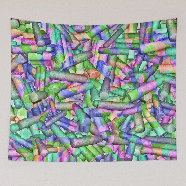 Item preview, Street Chalk Speckled Shaped Duvet designed and sold by GolemAura.