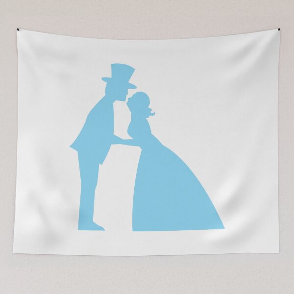 Item preview, Blue wedding top hat kissing designed and sold by jazzydevil.