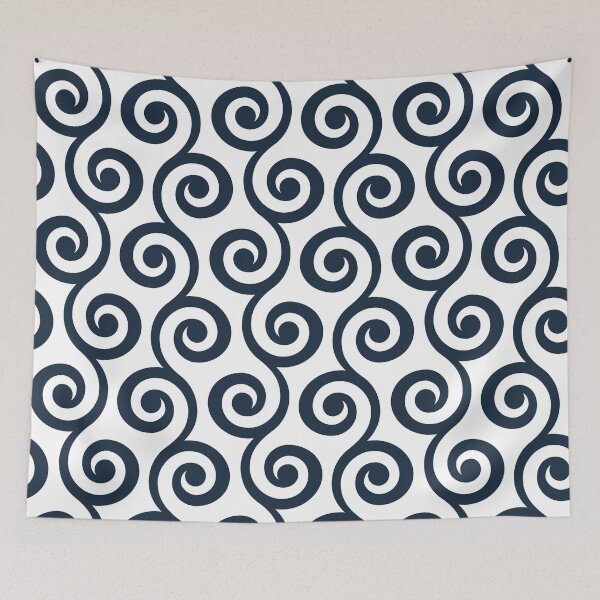 Item preview, Navy Geometric Swirl Pattern designed and sold by ImageNugget.