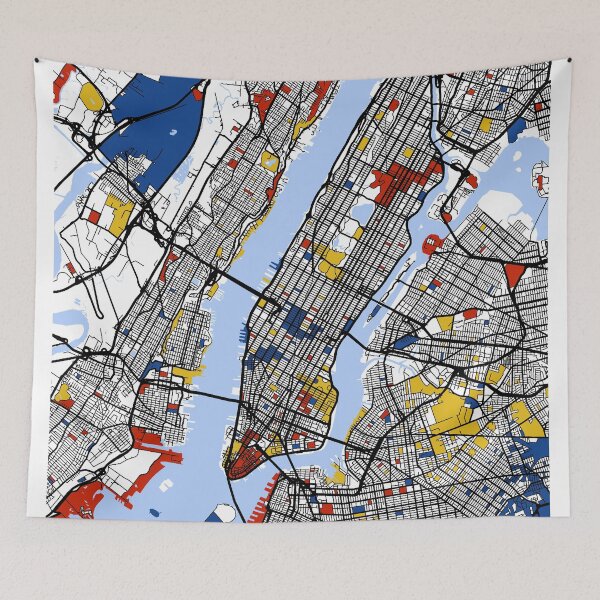 Item preview, New York Mondrian map designed and sold by mondrianmaps.