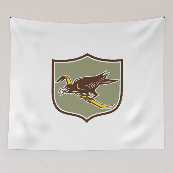 Item preview, Crow Perching Crowbar Crest Retro designed and sold by patrimonio.