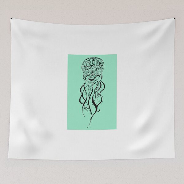 Item preview, Mint Green Jellyfish Mandala designed and sold by inklingsbyellie.