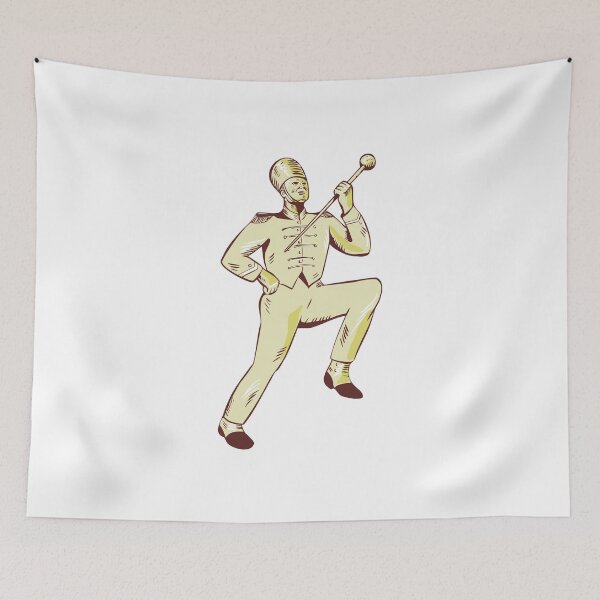 Item preview, Drum Major Marching Band Leader Etching designed and sold by patrimonio.