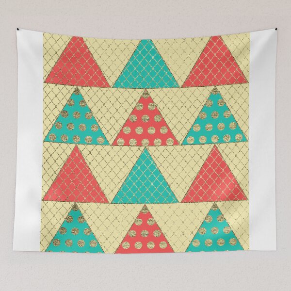 Item preview, Faux Gold Quatrefoil & Polka Dots Triangles designed and sold by Blkstrawberry.