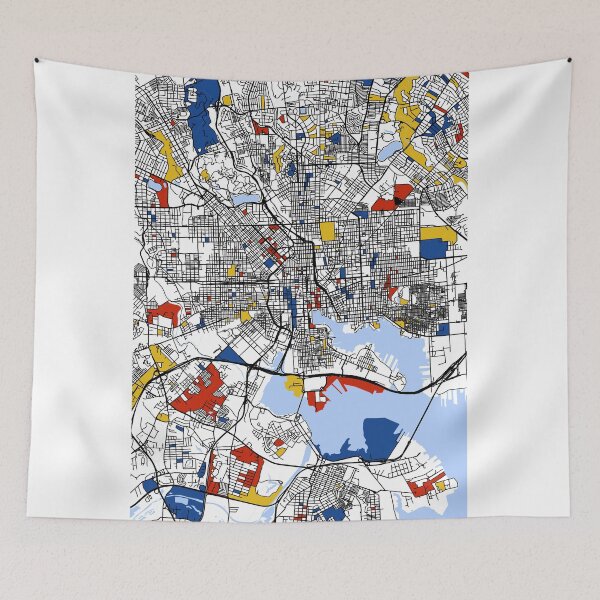 Item preview, Baltimore Mondrian map designed and sold by mondrianmaps.
