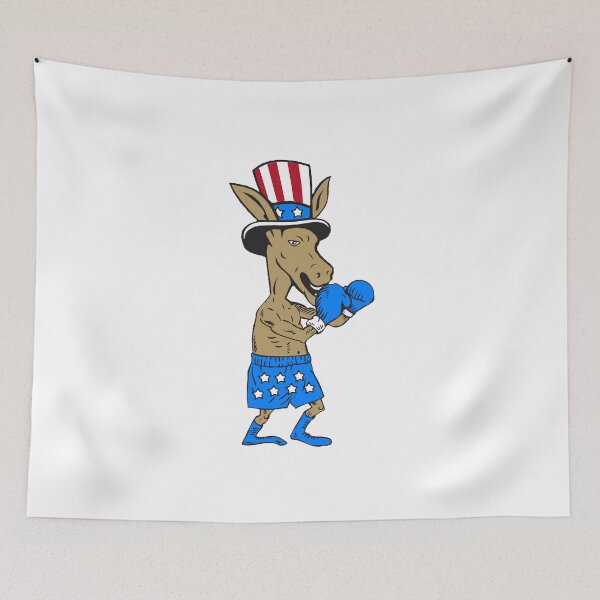 Item preview, Democrat Donkey Boxer Mascot Cartoon designed and sold by patrimonio.