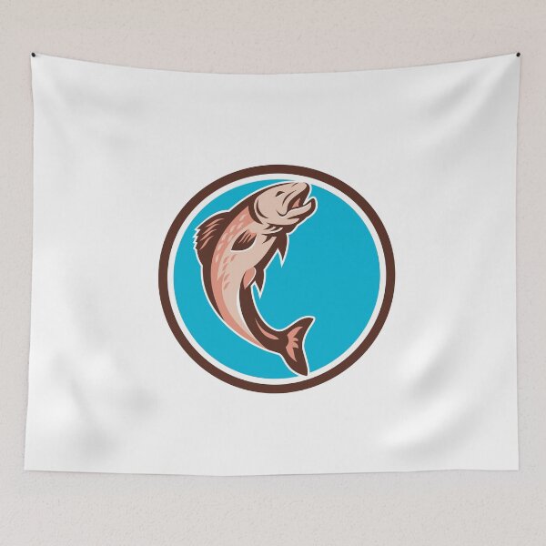 Item preview, Trout Jumping Circle Retro designed and sold by patrimonio.