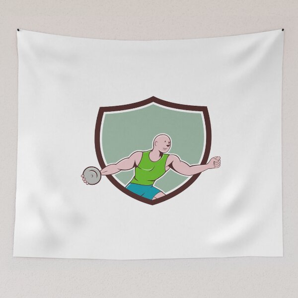Item preview, Discus Thrower Crest Cartoon designed and sold by patrimonio.